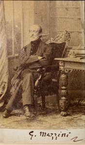 Portrait de Giuseppe Mazzini, avec autographe - Unknown photographer