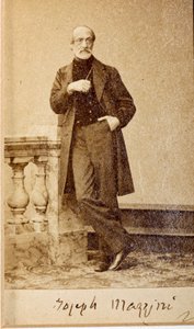 Portrait de Giuseppe Mazzini, avec autographe - Unknown photographer