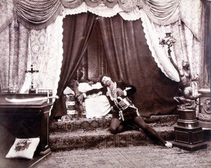 Portrait du ténor italien Francesco Tamagno (1850 - 1905) dans le dernier acte de l