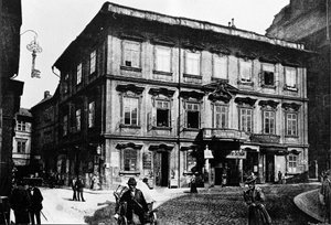 Prague, avant 1897. Le bâtiment où est né l