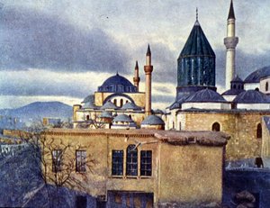 Vue du Mausolée de Mevlana à Konya (Turquie). Mevlana Celaleddin Rumi est le fondateur de l