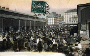 Vue du Grand Marché à Rouen, Seine-Maritime, Normandie (Le marché à Rouen, Normandie) Carte postale début du 20e siècle - Unknown photographer