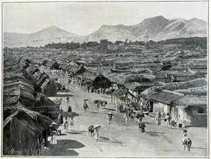Vue de la rue principale de Séoul, capitale de la Corée au 19ème siècle - Unknown photographer