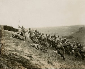 Guerre de 14-18 (1914-1918) - Propagande - Plaque de verre stéréoscopique photographique LSU (L.S.U. La Stereoscopie Universelle) éditée en 1914 : suppression du grand éperon de Notre-Dame de Lorette (commune d