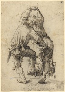 Couple de paysans dansant