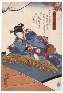Bandō Shūka dans le rôle du joueur de koto aveugle, Asagao - Utagawa (1786 1865) Kunisada