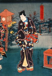 Pleine lune : Plantes et fleurs colorées - Utagawa Kunisada