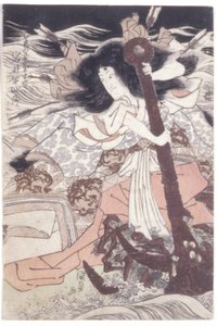 Iwai Hanshiro V comme le fantôme de la fille de Taira no Tomomori, Tamamushi - Utagawa (1786 1865) Kunisada