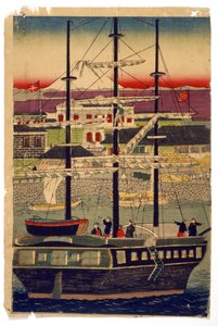 Port de Kyoto, Japon - Utagawa (1786 1865) Kunisada