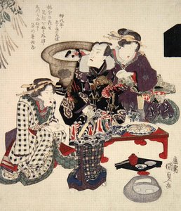 Otawaya (Onoe Kikugoro) à Umemoto, vers 1825 - Utagawa Kunisada