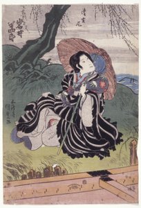 Iwai Hanshirō dans le rôle de la nonne Seigen - Utagawa (1786 1865) Kunisada