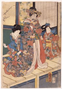 Couleurs de printemps : Danse du lion dans un manoir (Shunshoku Yakata No Shishi-Mai) - Utagawa (1835 1888) Kuniaki
