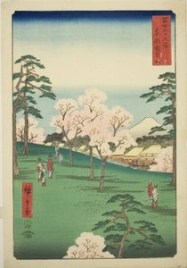 Colline Asuka dans la capitale orientale, de la série "Trente-six vues du mont Fuji" - Utagawa Hiroshige