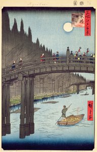 Chantiers de bambou, Pont Kyobashi, No.76 des Cent vues d