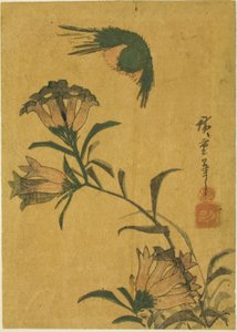 Oiseau et gentiane - Utagawa Hiroshige