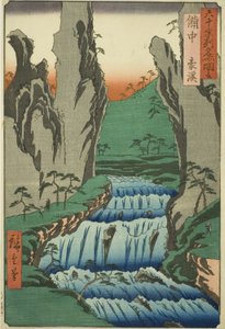 Province de Bitchu : Gokei (Bitchu, Gokei), de la série "Lieux célèbres des soixante et quelques provinces (Rokujuyoshu meisho zue)" - Utagawa Hiroshige