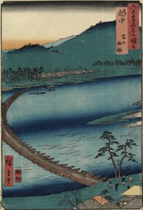 Pont de bateaux à Toyama, province d