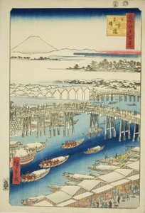 Beau temps après la neige au pont Nihon, de la série "Cent vues célèbres d