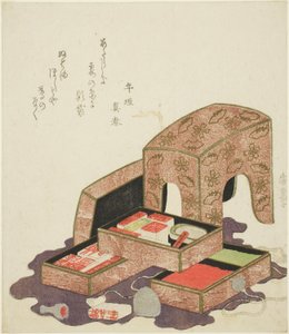 Collection de sceaux dans des plateaux laqués - Utagawa Hiroshige
