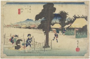 Séchage des Copeaux de Gourde, Minakuchi, c. 1833