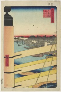 Pont Edo-bashi depuis Nihon-bashi, décembre 1857