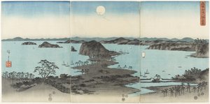 Huit vues de Kanazawa dans la province de Musashi la nuit, juillet 1857