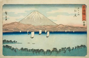 Ejiri—N° 19, de la série « Cinquante-trois stations du Tokaido (Tokaido gojusan tsugi) », également connue sous le nom de Reisho Tokaido - Utagawa Hiroshige