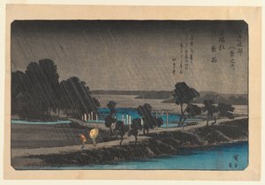 Pluie du soir à Azumi no Mori, c.1838
