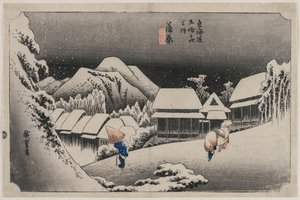 Neige du soir à Kambara (numéro seize de la série Cinquante-trois stations du Tokaido)
