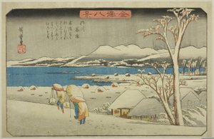 Neige du Soir à Uchikawa (Uchikawa bosetsu), de la série "Huit Vues de Kanazawa (Kanazawa hakkei)" - Utagawa Hiroshige