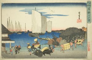 Vue du soir de Takanawa, de la série "Lieux célèbres de la capitale orientale" - Utagawa Hiroshige