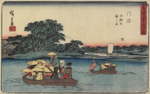 Ferry à Rokugo_, Kawasaki, 1841-1842