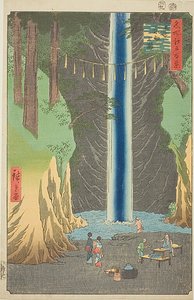 Chutes de Fudo à Oji (Oji Fudo no taki), n° 49 de la série "Cent vues célèbres d