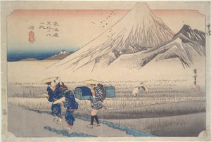 Fuji le matin à Hara, de la série Cinquante-trois stations du Tokaido - Utagawa Hiroshige