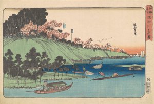 En Pleine Floraison le Long de la Rivière Sumida - Utagawa Hiroshige