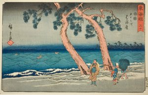 Hamamatsu—No. 30, de la série "Les cinquante-trois stations du Tokaido (Tokaido gojusan tsugi)," également connue sous le nom de Reisho Tokaido - Utagawa Hiroshige