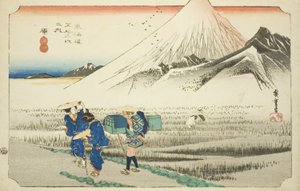 Hara : Mont Fuji le matin, de la série "Les cinquante-trois stations de la route Tokaido" - Utagawa Hiroshige