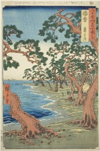 Province de Harima : Plage de Maiko, de la série "Lieux célèbres des soixante provinces" - Utagawa Hiroshige