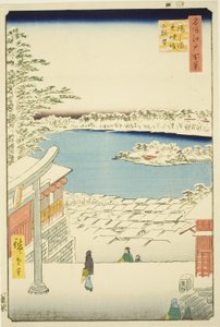 Vue du sommet de la colline depuis le sanctuaire Yushima Tenjin, de la série "Cent vues célèbres d