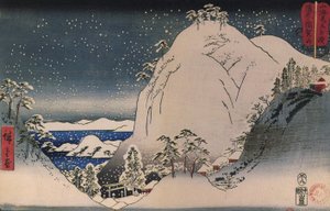 Hiroshige, sanctuaires dans les montagnes enneigées - Utagawa Hiroshige