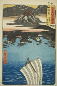 Province de Hizen : Mont Inasa à Nagasaki, de la série "Lieux célèbres des soixante et quelques provinces" - Utagawa Hiroshige