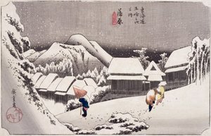 Kambara, des Cinquante-trois stations sur la route du Tokaido vers 1834