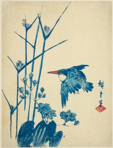 Martin-pêcheur et monochoria - Utagawa Hiroshige