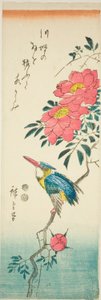 Martin-pêcheur et roses - Utagawa Hiroshige