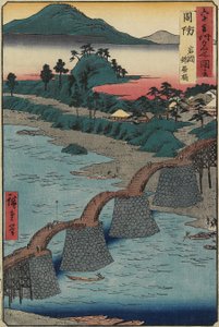 Pont Kintai à Iwakuni, province de Suo, décembre 1853