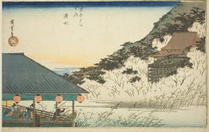 Temple Kiyomizu, de la série "Lieux célèbres de Kyoto (Kyoto meisho no uchi)" - Utagawa Hiroshige