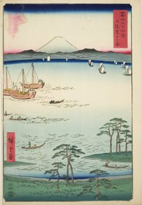 Baie de Kurodo dans la province de Kazusa, de la série Trente-six vues du mont Fuji - Utagawa Hiroshige
