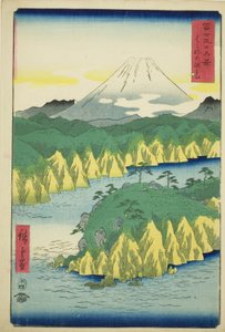 Lac à Hakone (Hakone no kosui), de la série "Trente-six vues du mont Fuji (Fuji sanjurokkei)"