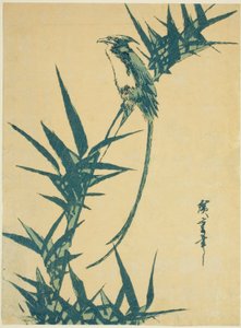 Oiseau à longue queue et bambou - Utagawa Hiroshige