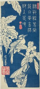 Néflier et oiseau - Utagawa Hiroshige